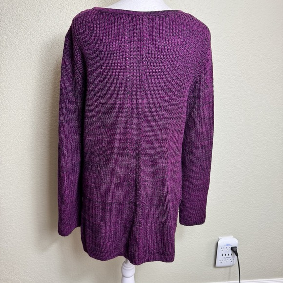 Dana Buchman Women's Sweater Size M Fuchsia/Black Long Sleeve - Picture 4 of 8